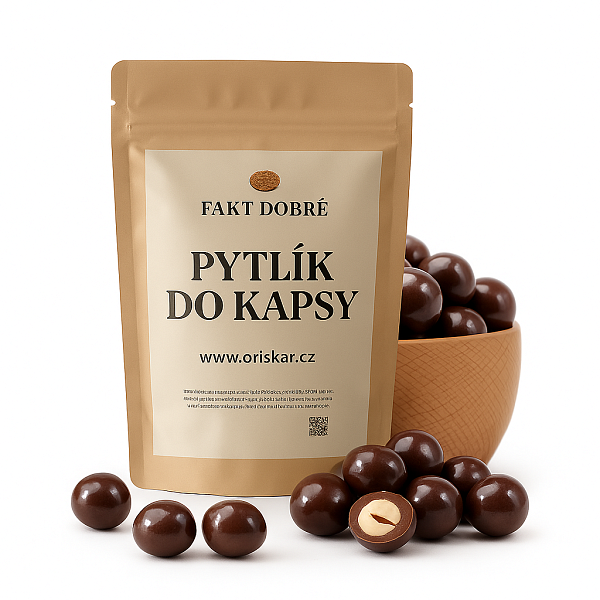 FAKT DOBRÉ Lískové ořechy v HOŘKÉ čokoládě 50 g