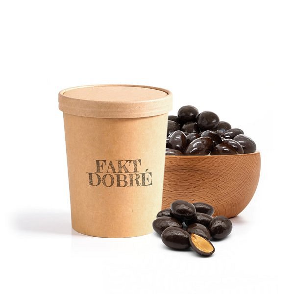 FAKT DOBRÉ kelímek Mandle v HOŘKÉ čoko 200 g